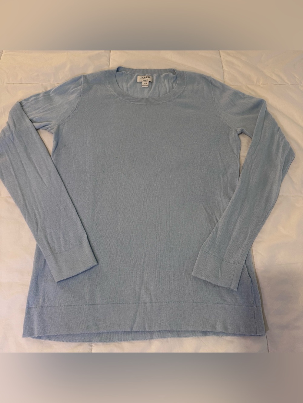 Women’s J. Crew Teddie Crewneck Sweater in Light Blue
